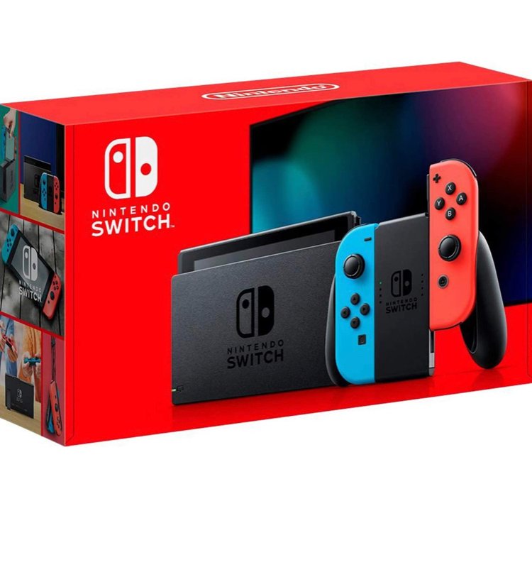 Nintendo Switch with Neon Blue and Neon Red Joy‑Con